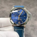 VS Factory Panerai Luminor 1950 3 Days GMT Pam 00688 42mm Steel Leather Strap Blue Dial