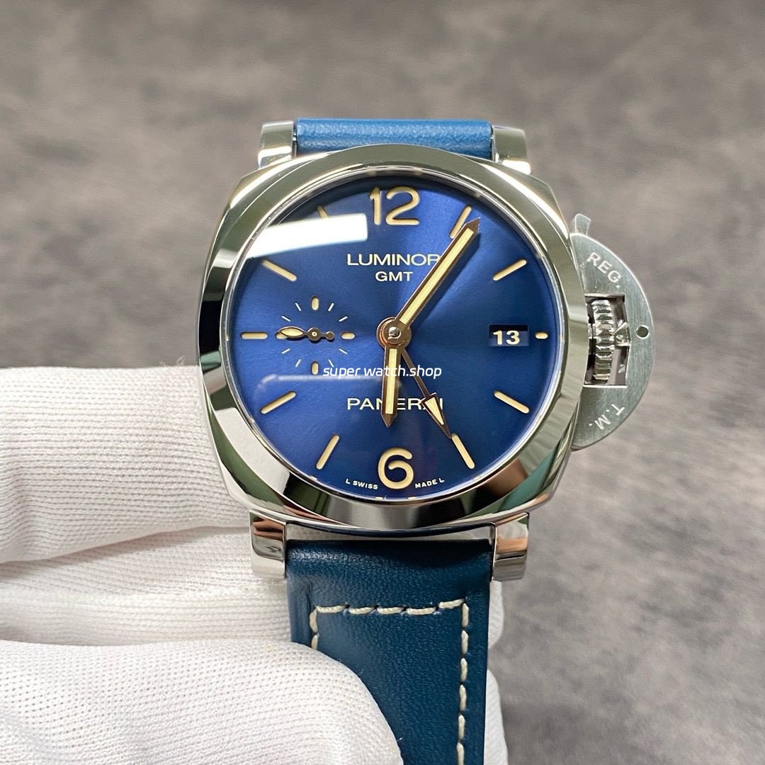 VS-Factory-Panerai-Luminor-1950-3-Days-GMT-Pam-00688-42mm-Steel-Leather-Strap-Blue-Dial-8.jpg VS Factory Panerai Luminor 1950 3 Days GMT Pam 00688 42mm Steel Leather Strap Blue Dial - Image 1