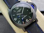 VS Factory Panerai Luminor Base GMT PAM 01176 44mm Black Ceramic Black Canvas Strap Black Dial - Image 2