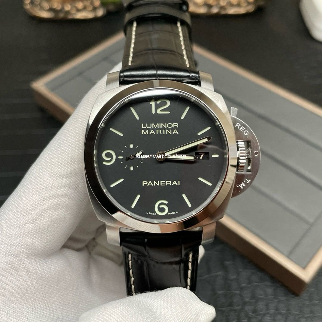 VS-Factory-Panerai-Luminor-Marina-1950-3-Days-PAM00312-44mm-Steel-Leather-Strap-Black-Dial-1.jpg VS Factory Panerai Luminor Marina 1950 3 Days PAM00312 44mm Steel Leather Strap Black Dial - Image 1