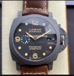 VS Factory Panerai Luminor Marina 1950 3 Days PAM00661 44mm Carbon Fiber Leather Strap Black Dial