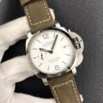 VS Factory Panerai Luminor Marina PAM 01314 44mm Steel Leather Strap White Dial - Image 2