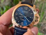 VS Factory Panerai Luminor Marina PAM01114 44mm Rose gold Leather Strap Blue Dial - Image 5