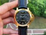 VS Factory Panerai Luminor Marina PAM01115 44mm Red Gold Leather Strap Black Dial