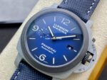 VS Factory Panerai Luminor Marina Pam01663 44mm Carbon Fiber Canvas Strap Blue Dial - Image 3