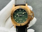 VS Factory Panerai Luminor Submersible Bronzo Pam 00382 47mm Bronze Leather Strap Green Dial