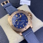 VS Factory Panerai Luminor Submersible Bronzo Pam 1074 42mm Bronze Leather Strap Blue Dial - Image 3