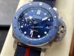 VS Factory Panerai Submersible GMT Luna Rossa Pam1507 42mm Titanium Blue Rubber And Textile Straps Blue Dial - Image 3