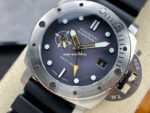 VS Factory Panerai Submersible GMT Pam 01323 44mm Steel Fiber Black Rubber Strap Grey Dial - Image 2