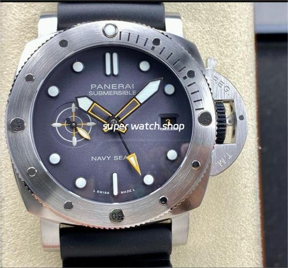 VS-Factory-Panerai-Submersible-GMT-Pam-01323-44mm-Steel-Fiber-Black-Rubber-Strap-Grey-Dial-7.jpg VS Factory Panerai Submersible GMT Pam 01323 44mm Steel Fiber Black Rubber Strap Grey Dial - Image 1