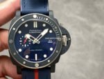 VS Factory Panerai Submersible PAM 01466 44mm Ceramic Rubber Strap Blue Dial