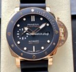 VS Factory Panerai Submersible PAM02164 42mm Yellow Gold Rubber Strap Black Dial