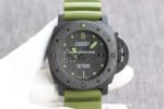 VS Factory Panerai Submersible Pam 00961 42mm Black Carbon Fiber Marina Green Rubber Strap Black Dial