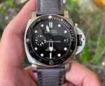 VS Factory Panerai Submersible Quarantaquattro PAM 01288 44mm Steel Canvas Strap Grey Dial