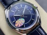 MKS Factory Vacheron Constantin Fiftysix 4600E/000A-B487 40mm Steel Leather Strap Arabic Numerals Blue Dial - Image 2