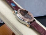 YF Factory Chopard Happy Sport 277473-5008 36mm Diamond Rose Gold Bezel Steel Leather Strap Roman Numerals Brown Dial - Image 5