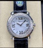 YF Factory Chopard Happy Sport 278475-3037 36mm Steel Leather Strap Roman Numerals White Dial