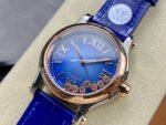YF Factory Chopard Happy Sport 278578-6003 36mm Steel Leather Strap Roman Numerals Blue Dial - Image 3