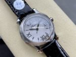 YF Factory Chopard Happy Sport 278590-3001 30mm Steel Black Leather Strap Roman Numerals White Dial - Image 2
