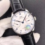 YL Factory IWC Portuguese IW500107 42mm Steel Leather Strap Blue Arabic Number White Dial - Image 3