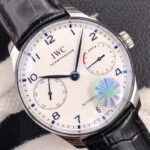 YL Factory IWC Portuguese IW500107 42mm Steel Leather Strap Blue Arabic Number White Dial - Image 2