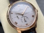 YMS Factory Omega De Ville Prestige 434.53.41.21.02.001 41mm Yellow Gold Leather Strap Roman Numerals Silver Dial - Image 2