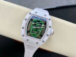 YS Factory Richard Mille RM052 44mm Ceramics&Titanium White Rubber Strap Green Skeletonized Skull Dial - Image 4
