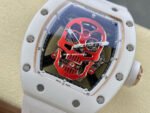 YS Factory Richard Mille RM052 44mm Ceramics&Titanium White Rubber Strap Red Skeletonized Skull Dial - Image 3