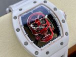 YS Factory Richard Mille RM052 44mm Ceramics&Titanium White Rubber Strap Red Skeletonized Skull Dial - Image 2