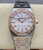 ZF Factory Audemars Piguet Royal Oak Lady 67651SR.ZZ.1261SR.01 33mm Diamond Bezel Rose Gold&Steel Silver Dial