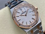ZF Factory Audemars Piguet Royal Oak Lady 67651SR.ZZ.1261SR.01 33mm Diamond Bezel Rose Gold&Steel Silver Dial - Image 2