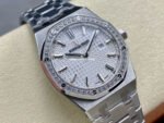 ZF Factory Audemars Piguet Royal Oak Lady 67651ST.ZZ.1261ST.01 33mm Diamond Bezel Full Steel Silver Dial - Image 2