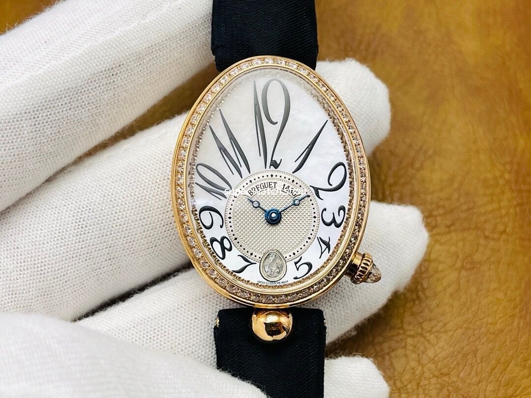 ZF-Factory-Breguet-Reine-de-Naples-8918BA58964D00D3L-33-x-24.95mm-Rose-Gold-Leat-4.jpg ZF Factory Breguet Reine de Naples 8918BA/58/964/D00D3L 33 x 24.95mm Rose Gold Leather Strap Arabic Numerals Mother Of Pearl Dial - Image 1