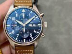 ZF Factory IWC Pilot Chronograph Le Petit Prince IW377714 43mm Steel Leather Strap Blue Arabic Numerals Dial