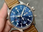 ZF Factory IWC Pilot Chronograph Le Petit Prince IW377714 43mm Steel Leather Strap Blue Arabic Numerals Dial - Image 2