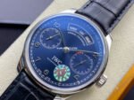ZF Factory IWC Portuguese Annual Calendar IW503502 44mm Steel Leather Strap Arabic Numerals Blue Dial - Image 3