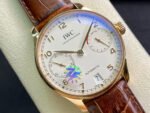 ZF Factory IWC Portuguese Automatic IW500701 42mm Rose Gold Leather Strap Arabic Numerals Silver Dial - Image 2