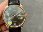 ZF Factory IWC Portuguese Automatic IW500702 42mm Rose Gold Leather Strap Silver Arabic Numerals Dial