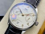 ZF Factory IWC Portuguese Automatic IW500704 42mm Steel Black Leather Strap Arabic Numerals Silver Dial - Image 3