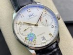 ZF Factory IWC Portuguese Automatic IW500704 42mm Steel Black Leather Strap Arabic Numerals Silver Dial - Image 2