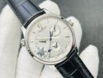 ZF Factory Jaeger-LeCoultre Master Geographic Q1428421 39mm Steel Leather Strap Silver Dial - Image 2