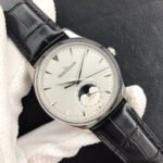ZF Factory Jaeger-LeCoultre Master Ultra Thin Moon Q1258420 39mm Steel Leather Strap Silver Dial - Image 3