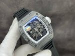 ZF Factory Richard Mille RM 055 42.7mm Titanium Black Rubber Strap Skeletonized White Dial - Image 3