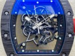 ZF Factory Richard Mille RM 055 42.7mm Titanium Red Rubber Strap Skeletonized Black Dial
