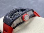 ZF Factory Richard Mille RM 055 42.7mm Titanium Red Rubber Strap Skeletonized Black Dial - Image 7