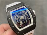 ZF Factory Richard Mille RM 055 42.7mm Titanium White Rubber Strap Skeletonized White Dial - Image 2