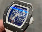 ZF Factory Richard Mille RM 055 42.7mm Titanium White Rubber Strap Skeletonized White Dial - Image 3