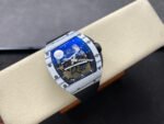 ZF Factory Richard Mille RM061-01 43mm White Ceramic Rubber Strap Skeletonized Dial - Image 4