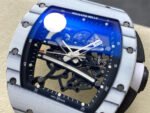 ZF Factory Richard Mille RM061-01 43mm White Ceramic White Rubber Strap Skeletonized Dial - Image 3