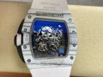 ZF Factory Richard Mille RM061-01 43mm White Ceramic White Rubber Strap Skeletonized Dial - Image 7